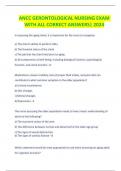 ANCC GERONTOLOGICAL NURSING EXAM WITH ALL CORRECT ANSWERS&vert; 2024