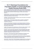 Ch 11 Stanhope:Foundations for Population Health in Community/Public Health Nursing Guide 2024