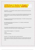 CGFM Exam 3&colon; Section 5&comma; Chapter 1&colon;  Questions and answers&period; VERIFIED&sol;&vert; Questions with 100&percnt; Correct Answers &vert; Verified &vert; Latest Update&period; 