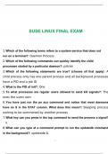 SUSE LINUX Final Exam 2023 Questions and Answers with complete solution