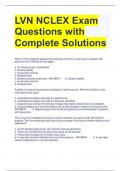 LVN NCLEX Exam Questions with Complete Solutions