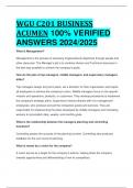 BEST ANSWERS WGU C201 BUSINESS ACUMEN 100&percnt; VERIFIED  ANSWERS 2024&sol;2025