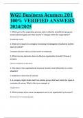 BEST ANSWERS WGU Business Acumen 201 100&percnt; VERIFIED ANSWERS  2024&sol;2025