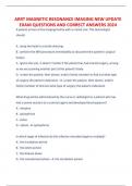 ARRT MAGNETIC RESONANCE IMAGING NEW UPDATE EXAM QUESTIONS AND CORRECT ANSWERS 2024 