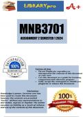 MNB3701 Assignment 2 &lpar;DETAILED ANSWERS&rpar; Semester 1 2024 &lpar;709192&rpar; - DUE 4 March 2024