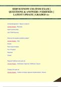 SERVICENOW CIS-ITSM EXAM &vert;  QUESTIONS & ANSWERS &lpar;VERIFIED&rpar; &vert;  LATEST UPDATE &vert; GRADED A&plus;
