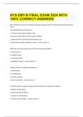  NYS EMT-B FINAL EXAM 2024 WITH 100% CORRECT ANSWERS