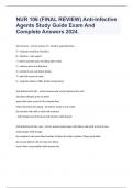 NUR 106 (FINAL REVIEW) Anti-Infective Agents Study Guide Exam And Complete Answers 2024.