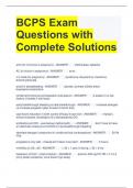 BCPS Exam Questions with Complete Solutions