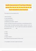 Health Assessment 2 Final Exam Review, Jarvis CH. 18, 21, 22, 23, 24, 25, 26, 27, 28 Exam Questions and Answers