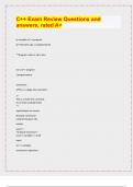C&plus;&plus; Exam Review Questions and  answers&comma; rated A&plus;&vert; Questions with 100&percnt; Correct Answers &vert; Verified &vert; Latest Update&period; 