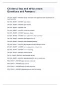 CA dental law and ethics exam Questions and Answers&excl;&excl;