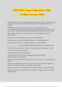 EDF 6229&colon; Exam 2 Questions With Verified Answers 2024