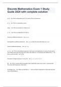 Discrete Mathematics Exam 1 Study Guide 2024 with complete solution