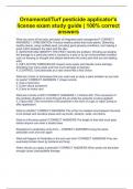 Ornamental/Turf pesticide applicator's license exam study guide | 100% correct answers