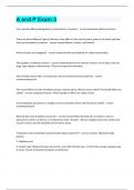 A and P Exam 3 Questions and answers latest update 