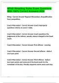 NFHS Wrestling Rules Exam Questions With 100&percnt; Correct Answers 2024