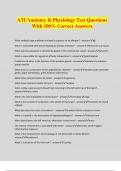 ATI Anatomy & Physiology Test Questions With 100&percnt; Correct Answers