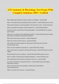 ATI Anatomy & Physiology Test Exam With Complete Solutions 100&percnt; Verified