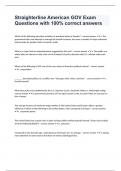 Straighterline American GOV Exam Questions with 100&percnt; correct answers