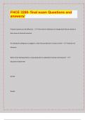 FHCE 3200- final exam Questions and  answers&sol;&vert; Questions with 100&percnt; Correct Answers &vert; Verified &vert; Latest Update&period; 