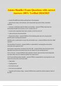 Ammo Handler Exam Questions with correct Answers 100&percnt; Verified 2024&sol;2025