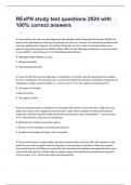 RExPN study test questions 2024 with 100&percnt; correct answers