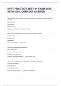 NFPT PRACTICE TEST &num;1 EXAM 2024 WITH 100&percnt; CORRECT ANSWER