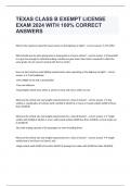TEXAS CLASS B EXEMPT LICENSE EXAM 2024 WITH 100&percnt; CORRECT ANSWERS