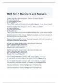 HCB Test 1 Questions and Answers 2024