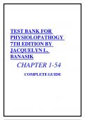 TEST BANK FOR PHYSIOLOPATHOGY 7TH EDITION BY JACQUELYN L. BANASIK CHAPTER 1-54 COMPLETE GUIDE
