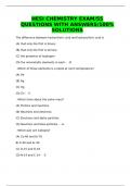 HESI CHEMISTRY EXAM/55 QUESTIONS WITH ANSWERS/100% SOLUTIONS