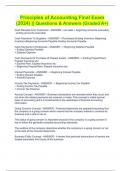 Principles of Accounting Final Exam &lpar;2024&rpar; &vert;&vert; Questions & Answers &lpar;Graded A&plus;&rpar;