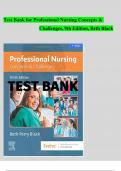 TEST BANK For Professional Nursing Concepts & Challenges, 9th Edition, Beth Black |