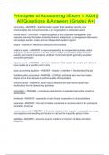 Principles of Accounting I Exam 1 2024 &vert;&vert; All Questions & Answers &lpar;Graded A&plus;&rpar;