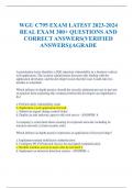 WGU C795 EXAM LATEST 2023-2024 REAL EXAM 300+ QUESTIONS AND  CORRECT ANSWERS(VERIFIED  ANSWERS)|AGRADE