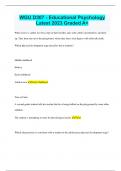 WGU D307 - EDUCATIONAL PSYCHOLOGY LATEST 2023 GRADED A&plus; &lpar;SPRING&rpar;