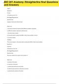 BIO 201 Anatomy /Straighterline final Questions and Answers