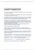 2024 LATEST QUESTIONS FOR Lead inspector