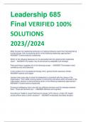 UPDATED Leadership 685 Final VERIFIED 100% SOLUTIONS 2023//2024