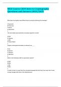 WGU Course C839 Intro to Cryptography Questions and Answers 2024&sol;2025
