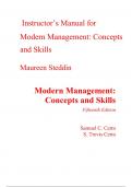 Instructor Manual For Modern Management Concepts and Skills 15th Edition By Samuel Certo, Trevis Certo (All Chapters, 100% Original Verified, A+ Grade) 