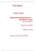Test Bank For Multicultural Education in a Pluralistic Society 11th Edition By Donna Gollnick, Philip Chinn (All Chapters, 100% Original Verified, A+ Grade) 