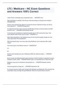 LTC &sol; Medicare &ndash; NC Exam Questions and Answers 100&percnt; Correct