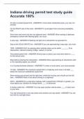 Indiana driving permit test study guide Accurate 100&percnt;