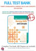 Test Bank for Timby's Fundamental Nursing Skills and Concepts 12th Edition by Donnelly-Moreno, 9781975141769, All Chapters With There Answers