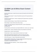 CA RDH Law & Ethics Exam Content Outline Questions with 100&percnt; correct Answers