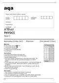aqa A-level PHYSICS Paper 1 (7408/1) Question Paper May2023