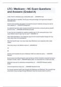 LTC &sol; Medicare &ndash; NC Exam Questions and Answers &lpar;Graded A&rpar;