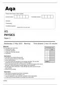 aqa AS PHYSICS Paper 1 (7407/1) Question Paper May2023